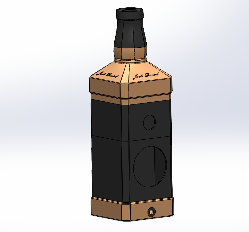 Jack Daniels speaker SolidWorks CAD model