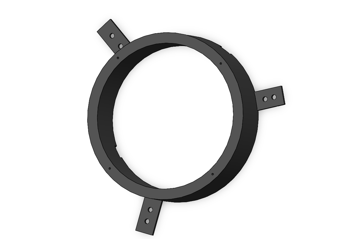 Speaker adapter CAD model — Iteration 1