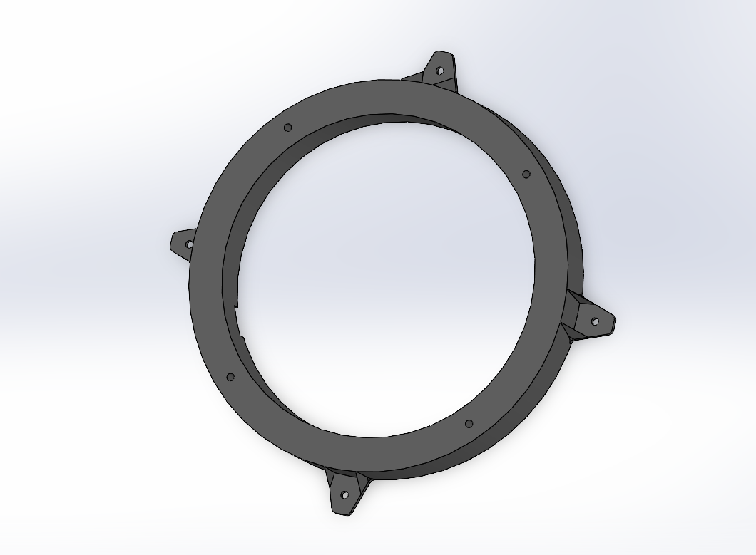 Speaker adapter CAD model — Iteration 2 (Final)