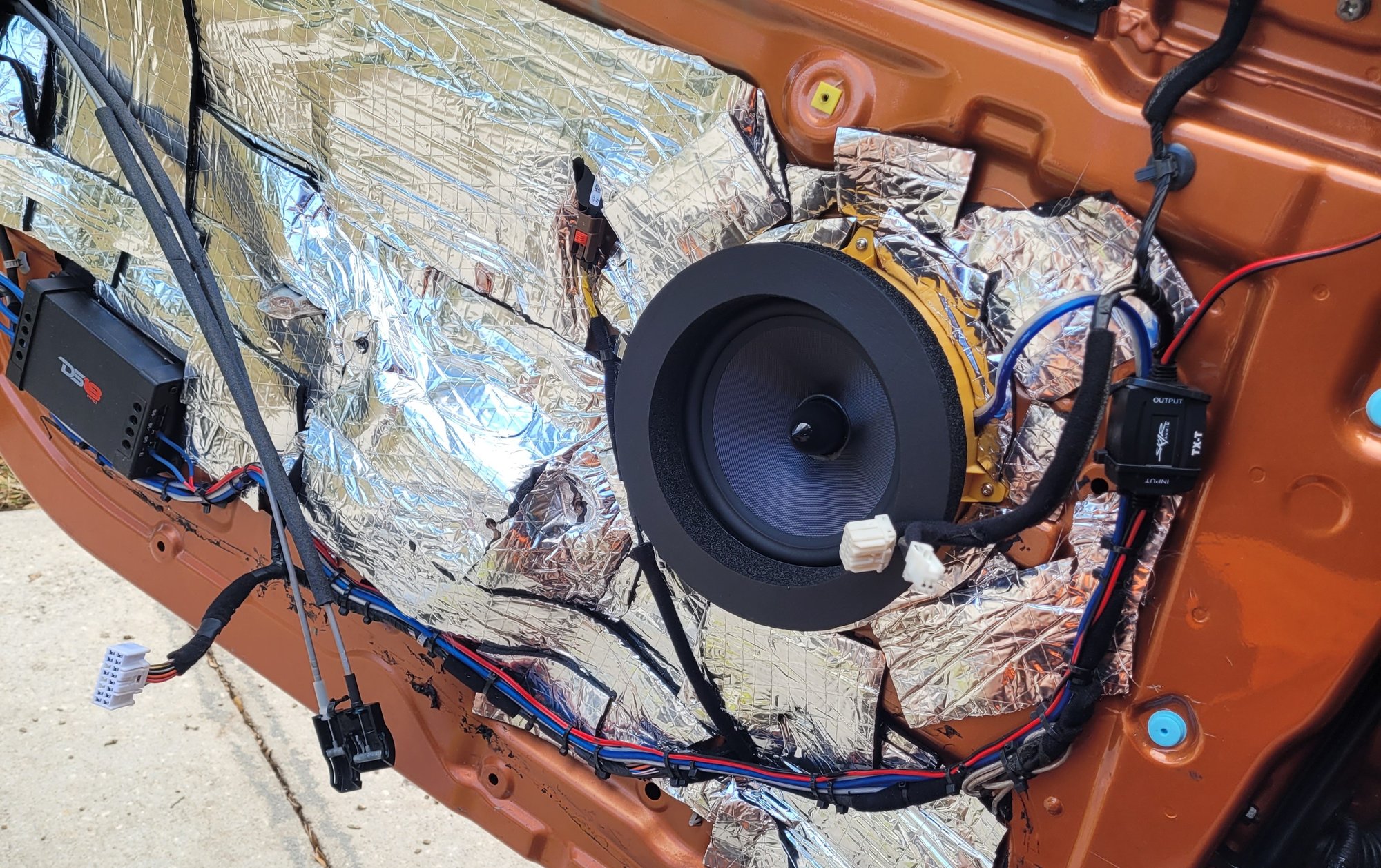 Final iteration with sound deadening and crossover installed