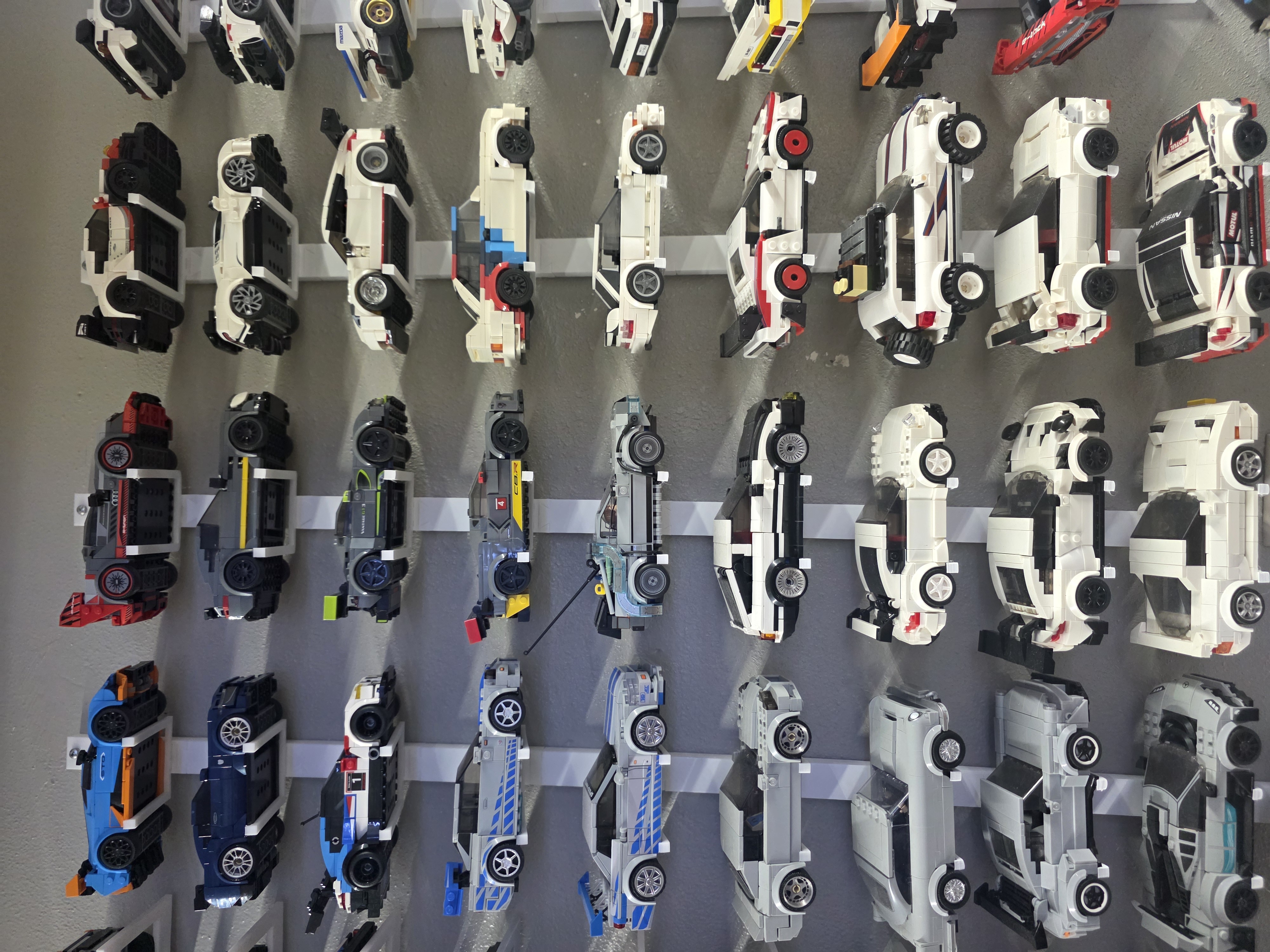 Full wall display with LEGO Speed Champions cars